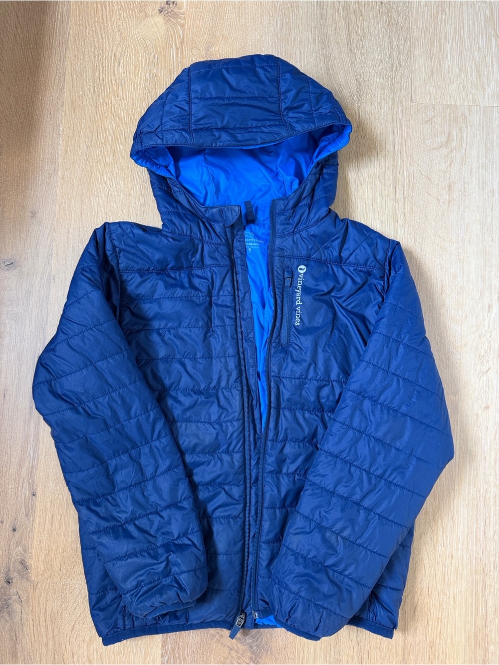 Vineyard Vines Boys Hooded Puffer Jacket - Blue